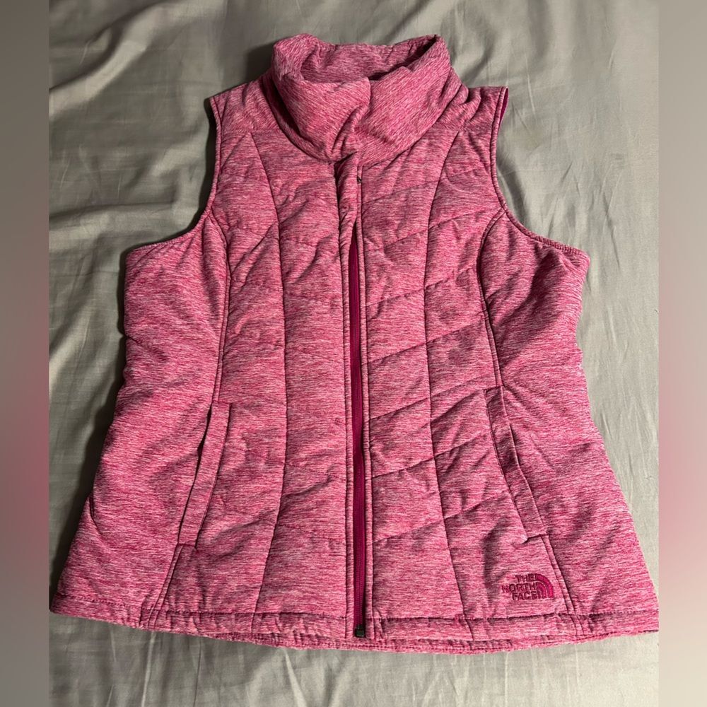 The North Face Women's Pink Polyester Zip-up Puffer Vest Size XL